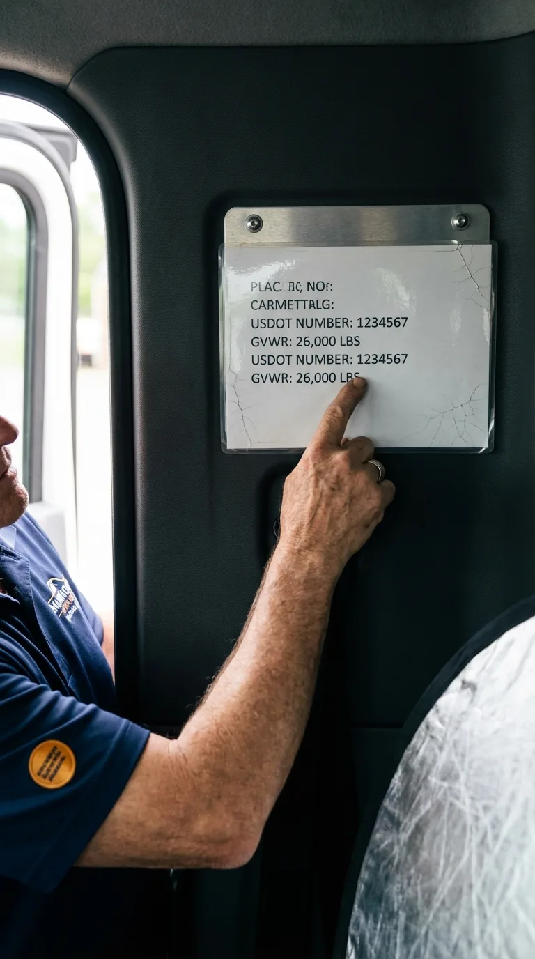 USDOT licensing placard verification in East Falmouth